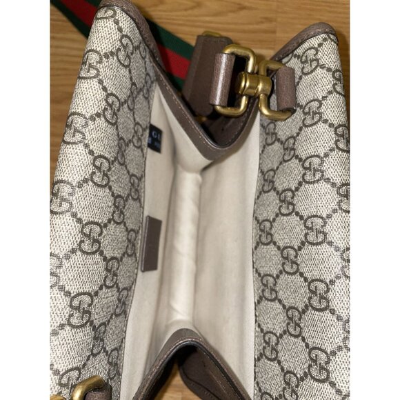 Gucci GG Supreme Neo Vintage Small Messenger Shoulder Bag Canvas Brown Open Box - Picture 12 of 16